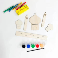 Cliths Wooden Paint Your Own Masjid DIY Kit Ramadan & Eid Activity Muslim Wooden Decor for Home & Table DIY Mosque Craft