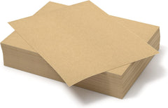 Stack of brown paper sheets on a white background
