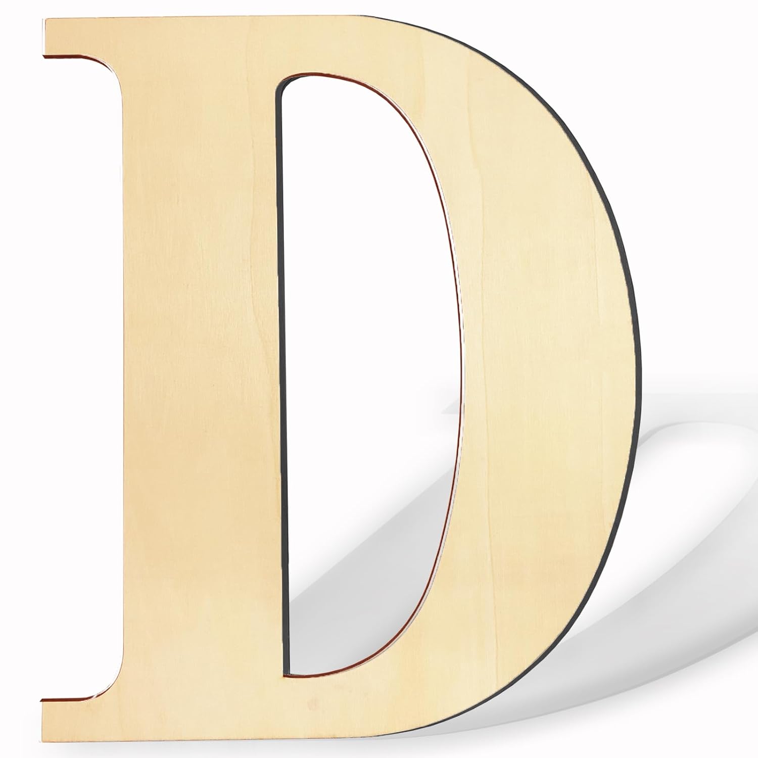Wooden letter 'D' on a white background