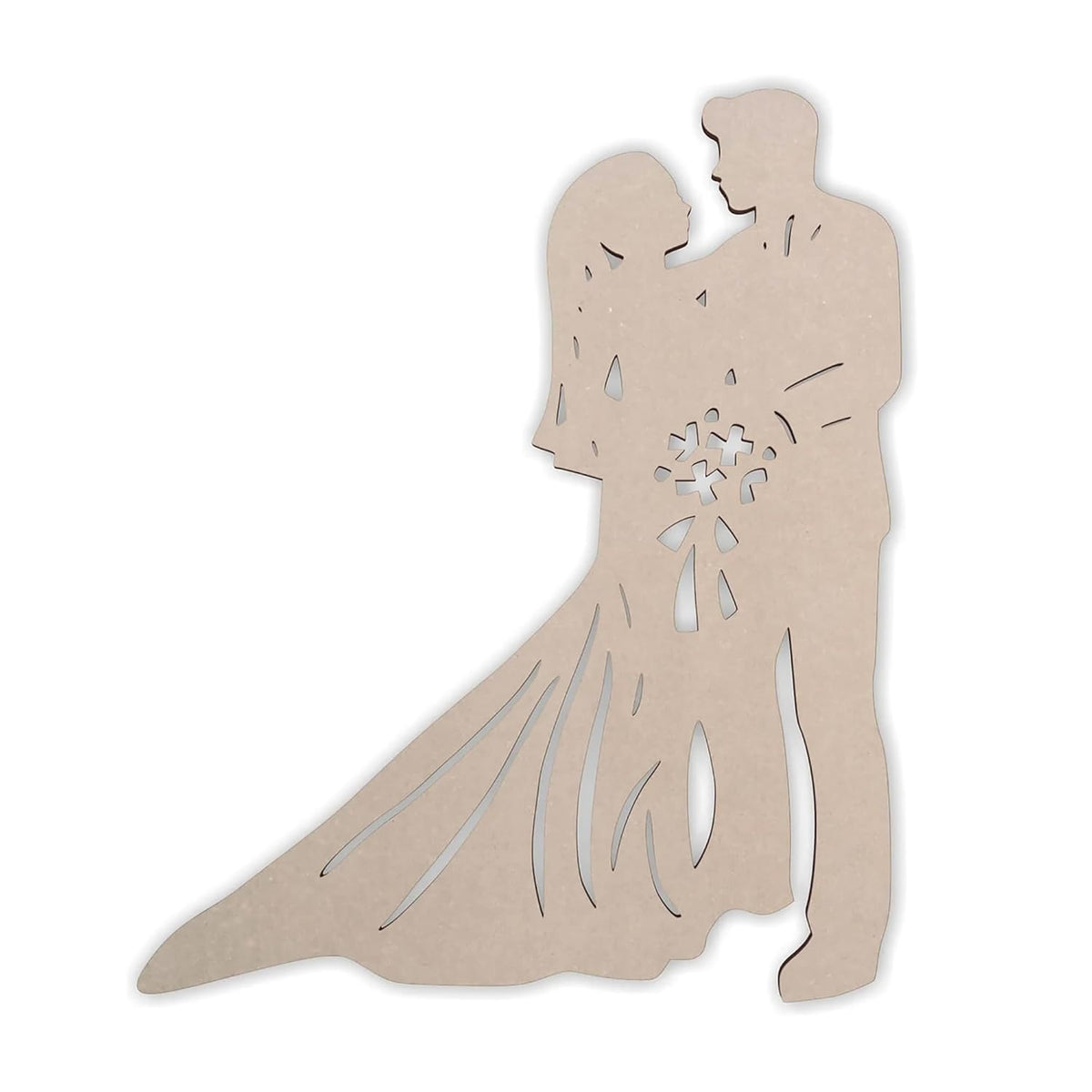 Silhouette of a couple holding hands with a heart, cut out on a white background