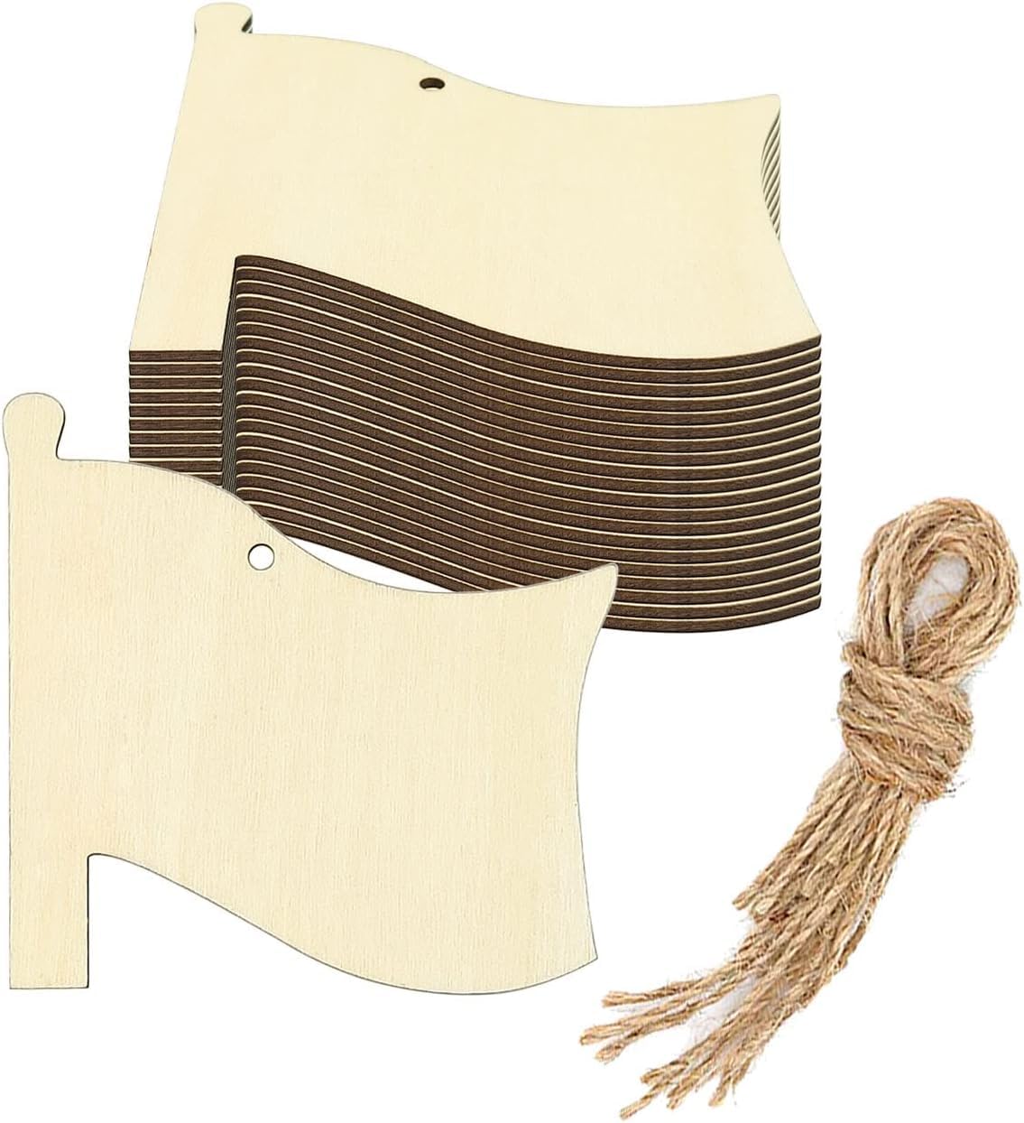 wooden flag cutouts for DIY crafts