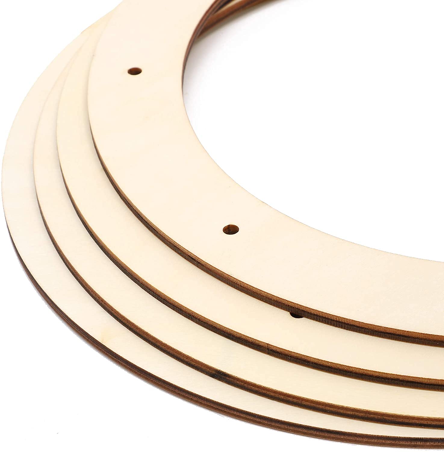 Close-up of a wooden archery bow string with three strands on a white background