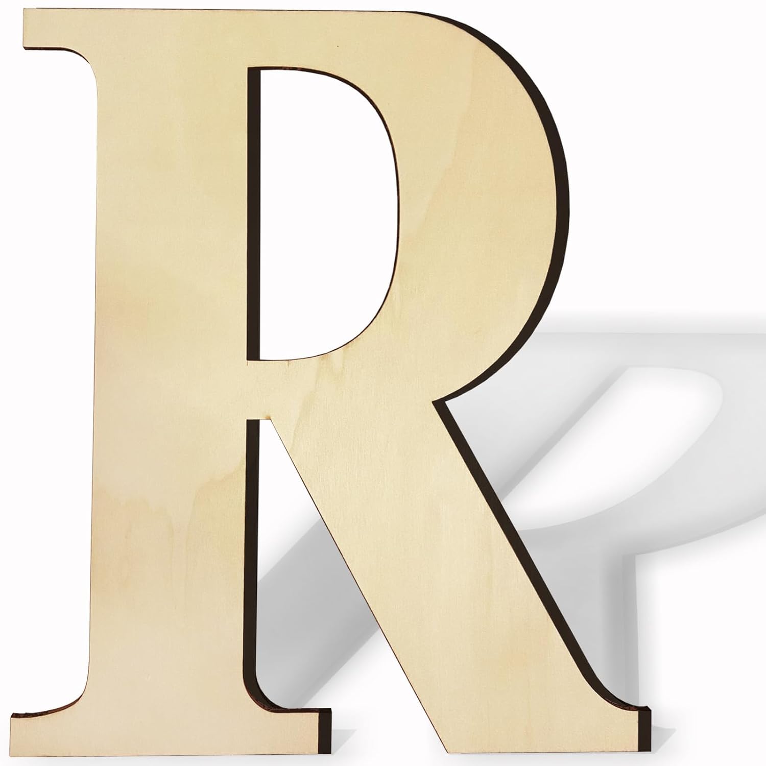 Wooden letter 'R' on a white background