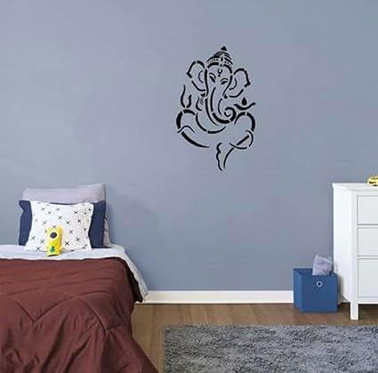 hindu stencil for puja room art