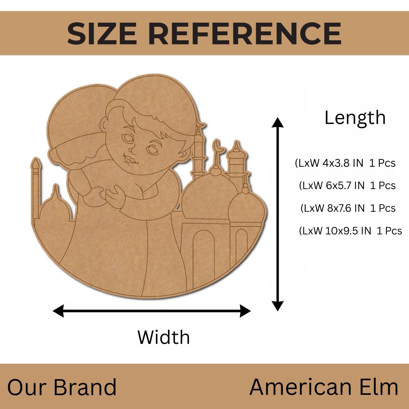 eid mubarak wooden cutout decor