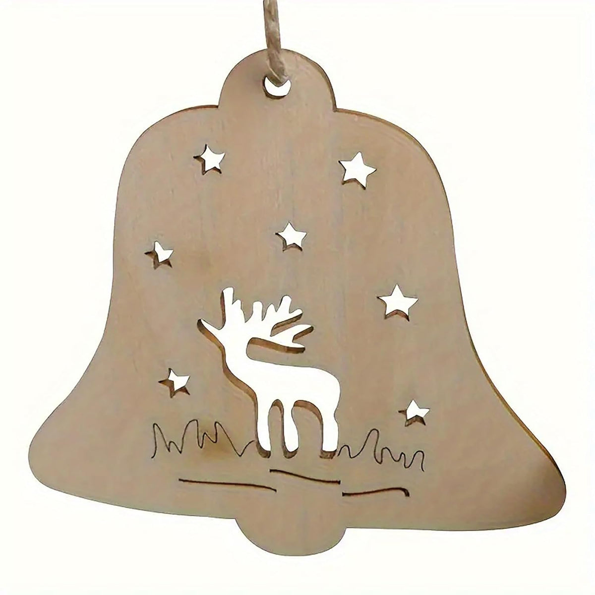 wooden christmas bell ornaments