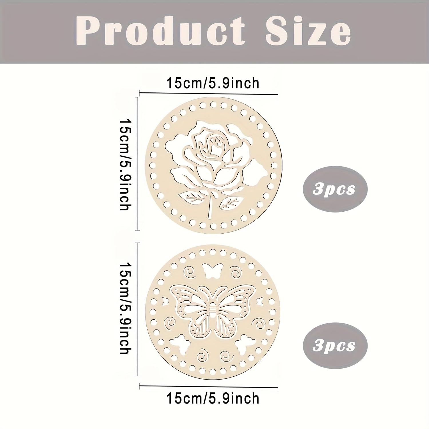 wooden base crochet craft supplies