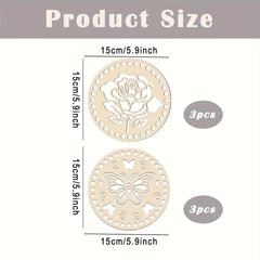 wooden base crochet craft supplies