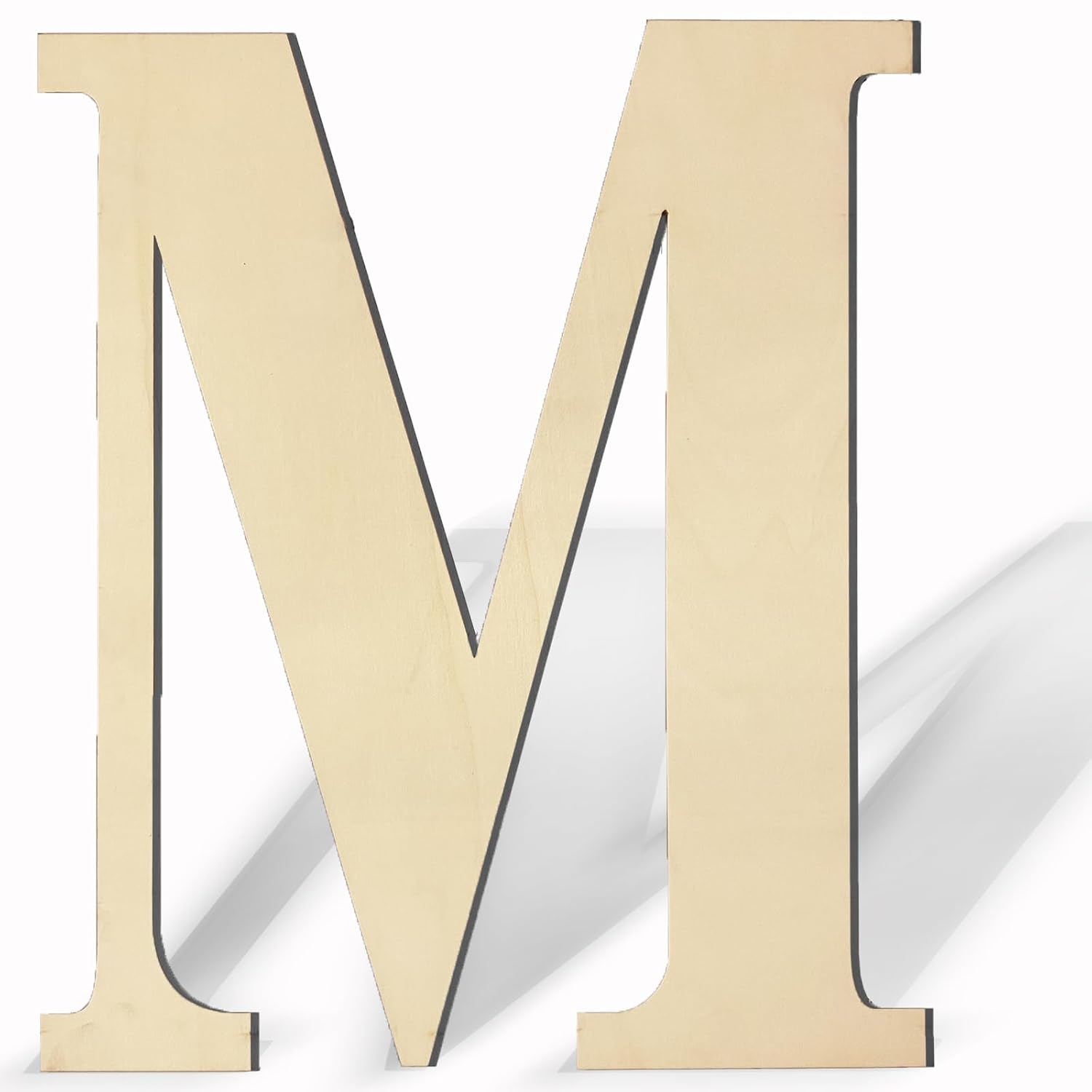 Beige letter 'M' on a white background