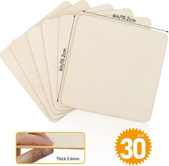 Beige sanding blocks with measurements and a hand holding one block to show thickness.