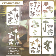 mushroom painting stencil for wall decor