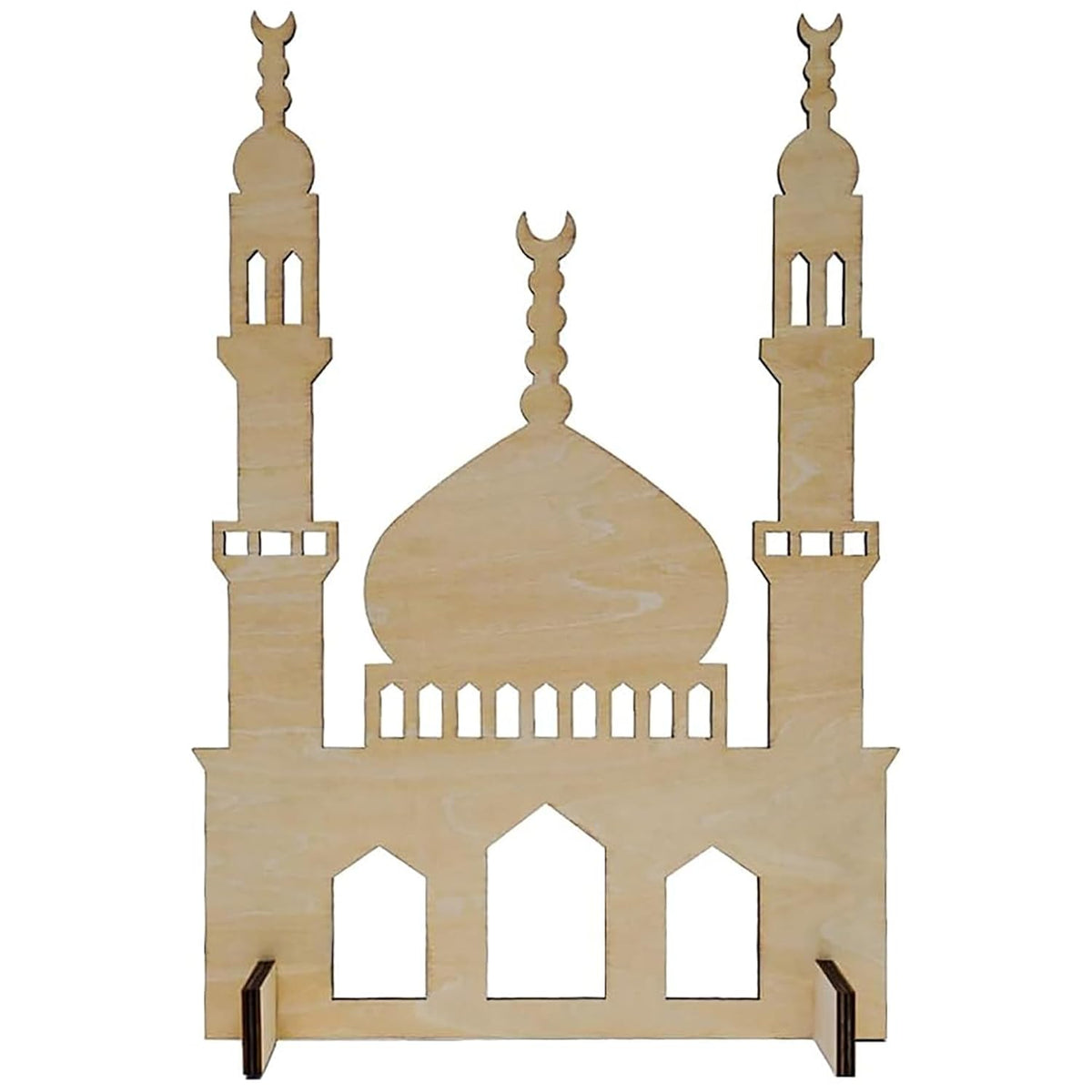 Cliths Wooden Mosque Standing Display Ramadan Eid Home Decor Islamic Art Decoration