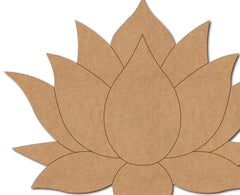 Brown paper cutout of a flower shape on a white background