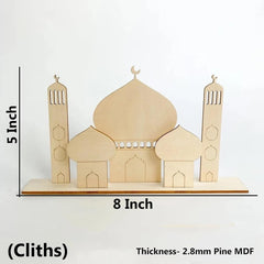 Cliths Wooden Paint Your Own Masjid DIY Kit Ramadan & Eid Activity Muslim Wooden Decor for Home & Table DIY Mosque Craft