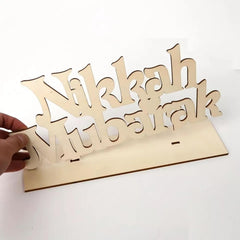 Cliths Nikah Mubarak Table Decor Islamic Wedding Decoration Ramadan Nikkah Celebration Ornament Gift for Newlyweds