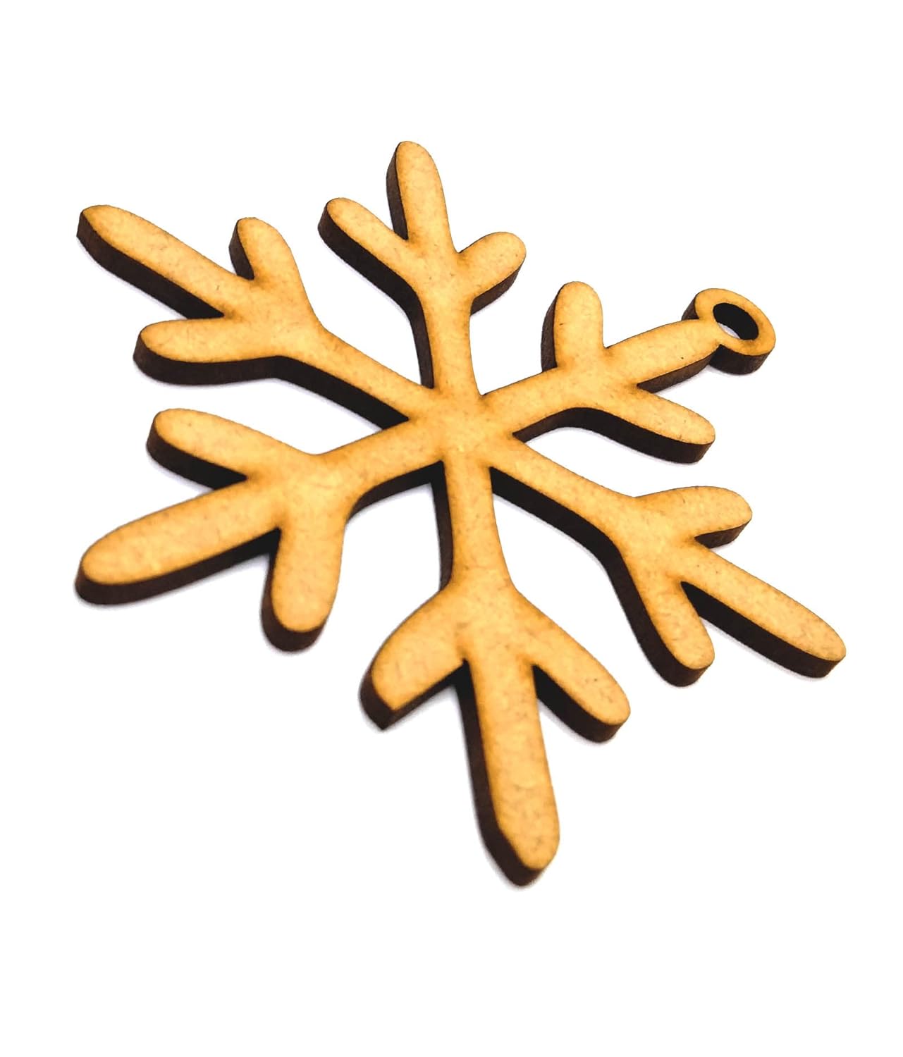 Snowflake-shaped cookie with black outline on a white background
