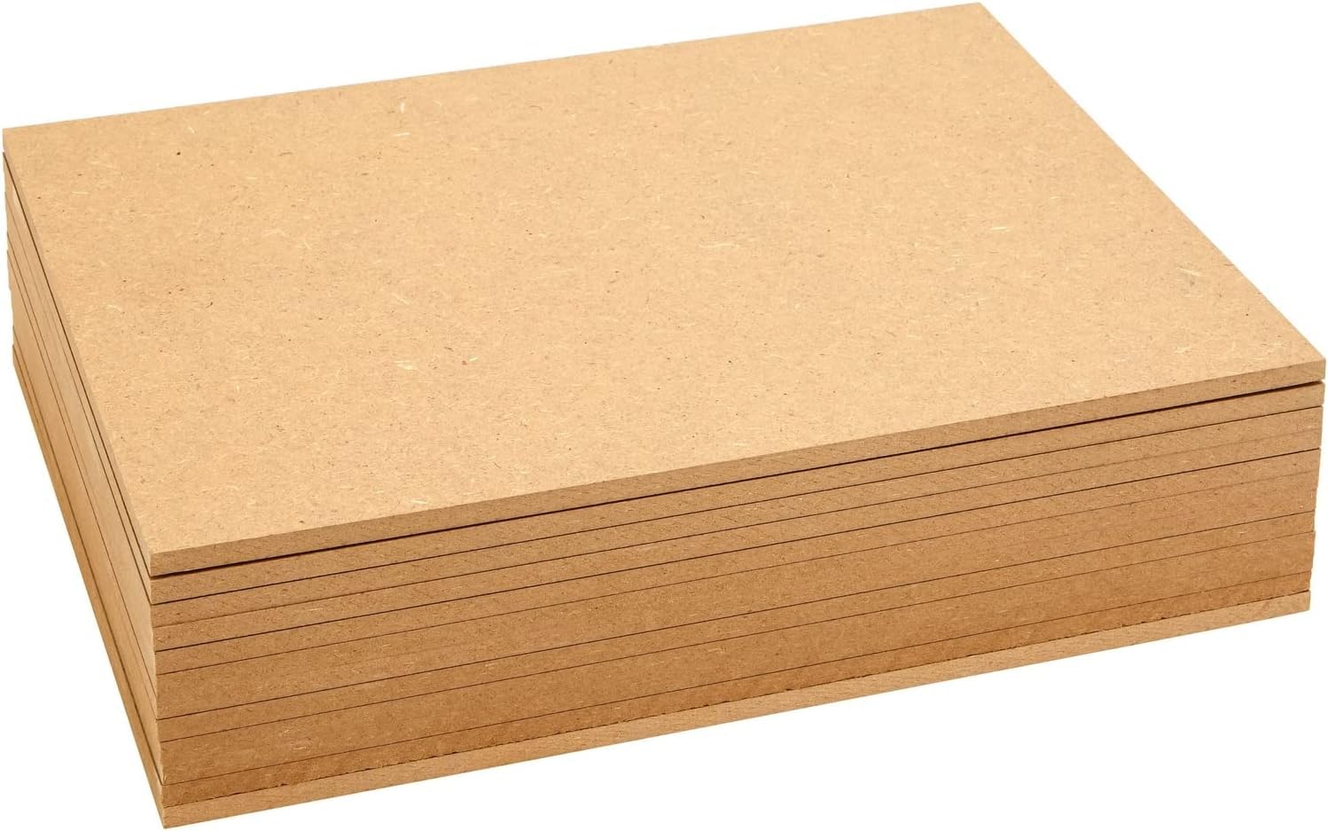 Stack of brown cardboard sheets on a white background
