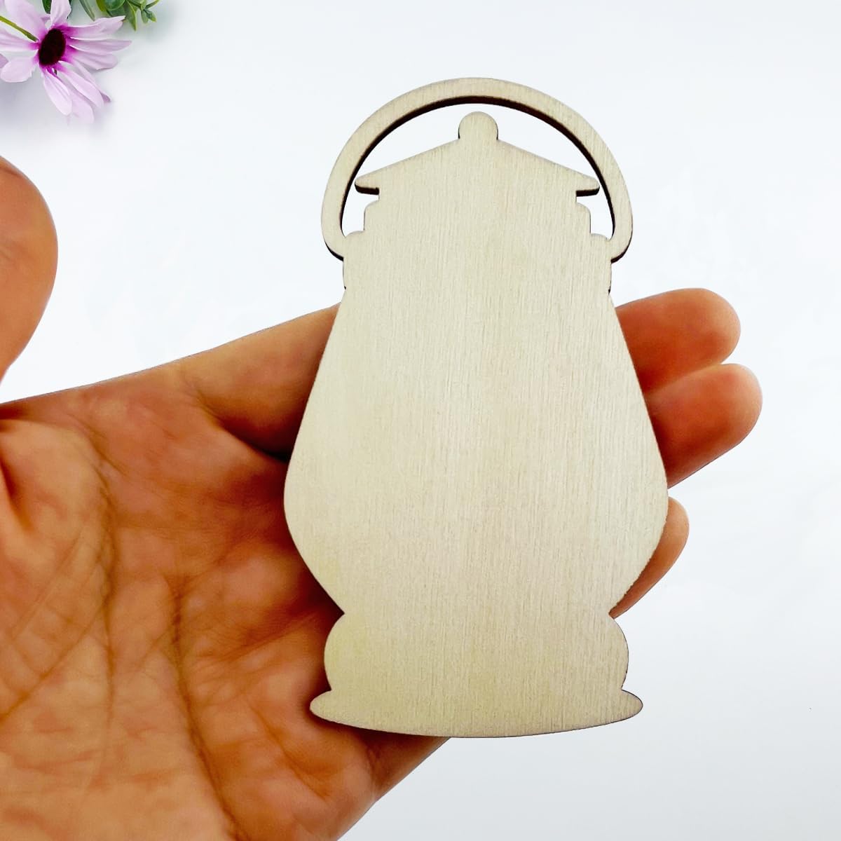 Wooden lamp shapes for door hangers