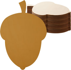 Stack of acorn-shaped brown placemats on a white background