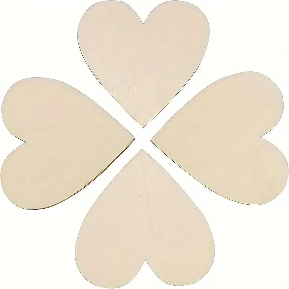 Four beige heart-shaped coasters on a white background