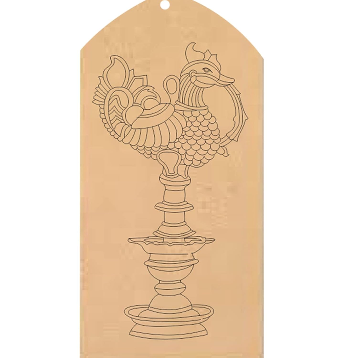 Decorative metal lamp design on a beige background