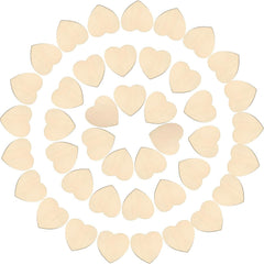 Collection of wooden heart shapes on a white background