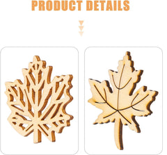 Cliths 20 Pcs Maple Leaf Wood Cutouts Hollow Out DIY Craft Shapes for Fall Decor, MDF Wood Slices Unfinished Ornaments