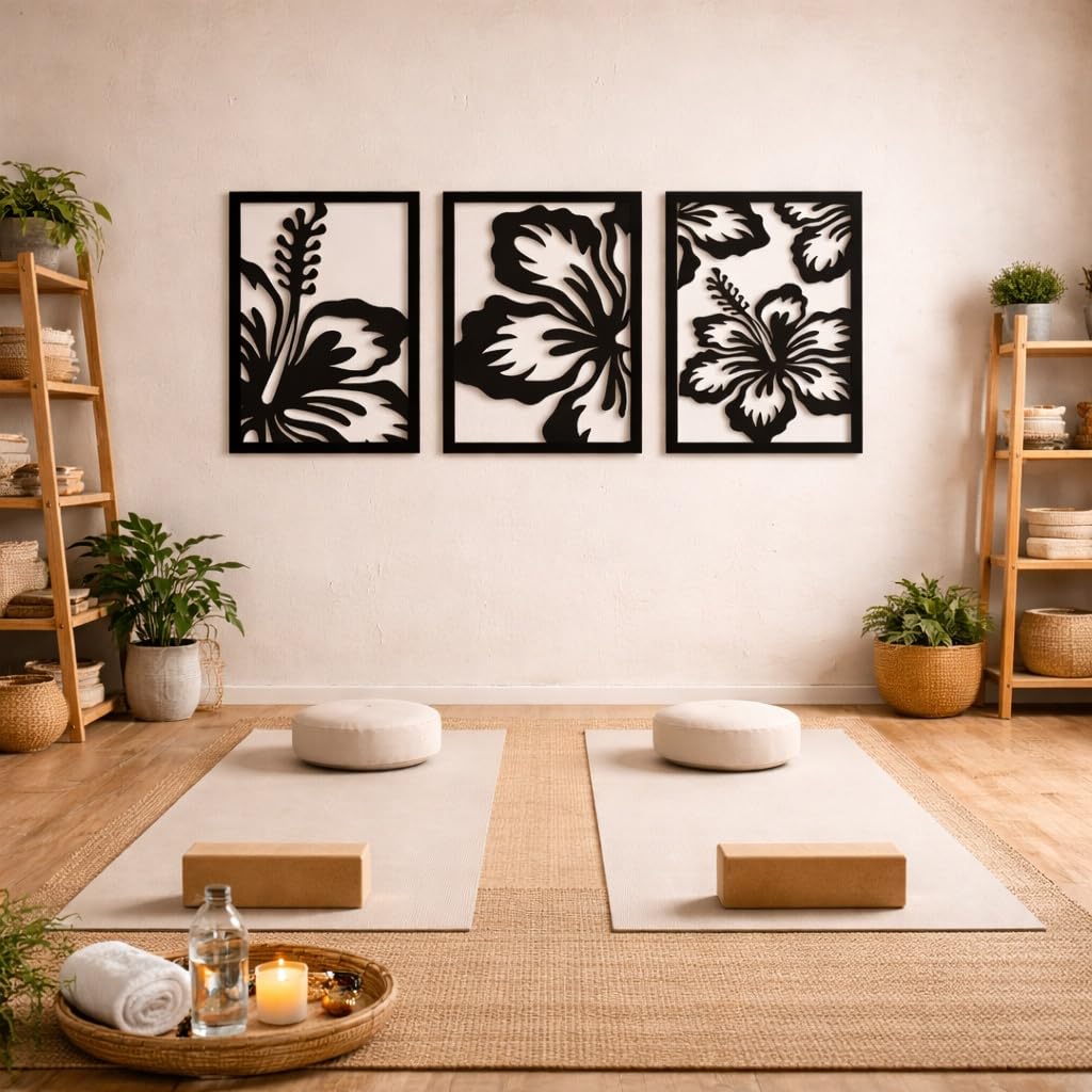 minimalist botanical wall panels