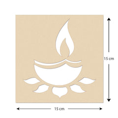 Cliths Wooden Rangoli Set for Diwali DIY Décor Flower & Diya Design Cutouts for Painting, Home Decoration, Festival Crafts