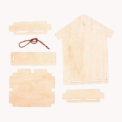 American Elm Pack of 3 Wooden Bird Feeder Kits, Bird Feeder Decorate for Kids Arts and Crafts MDF Craft for Kids