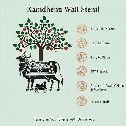 Enhance your décor with this 🐄 Kamdhenu cow stencil