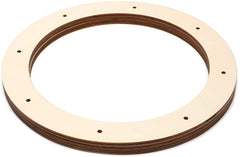 Wooden ring with a white center on a white background