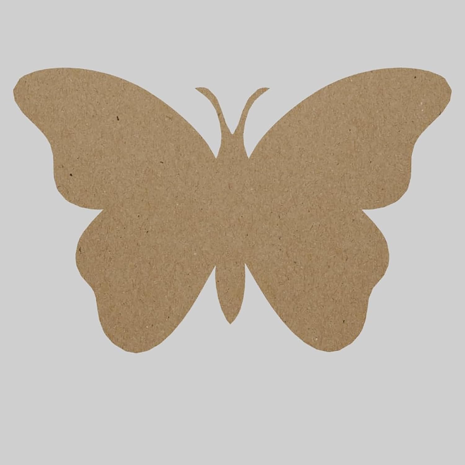 Brown butterfly cutout on a light gray background