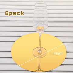 Cliths Pack of 6 Golden Acrylic Mirrors Acrylic Mirror Tiles & Sheets, Circle Wall Mirrors for Kids Room, Home Decor & DIY Craft Projects (12x12 Inch)