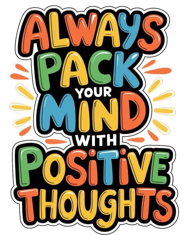 American Elm Positive Thoughts Wall Painting - Always Pack Your Mind With Positive Thoughts Metal Print - 8x12 Inches Glossy Aluminum Art for Living Room & Office