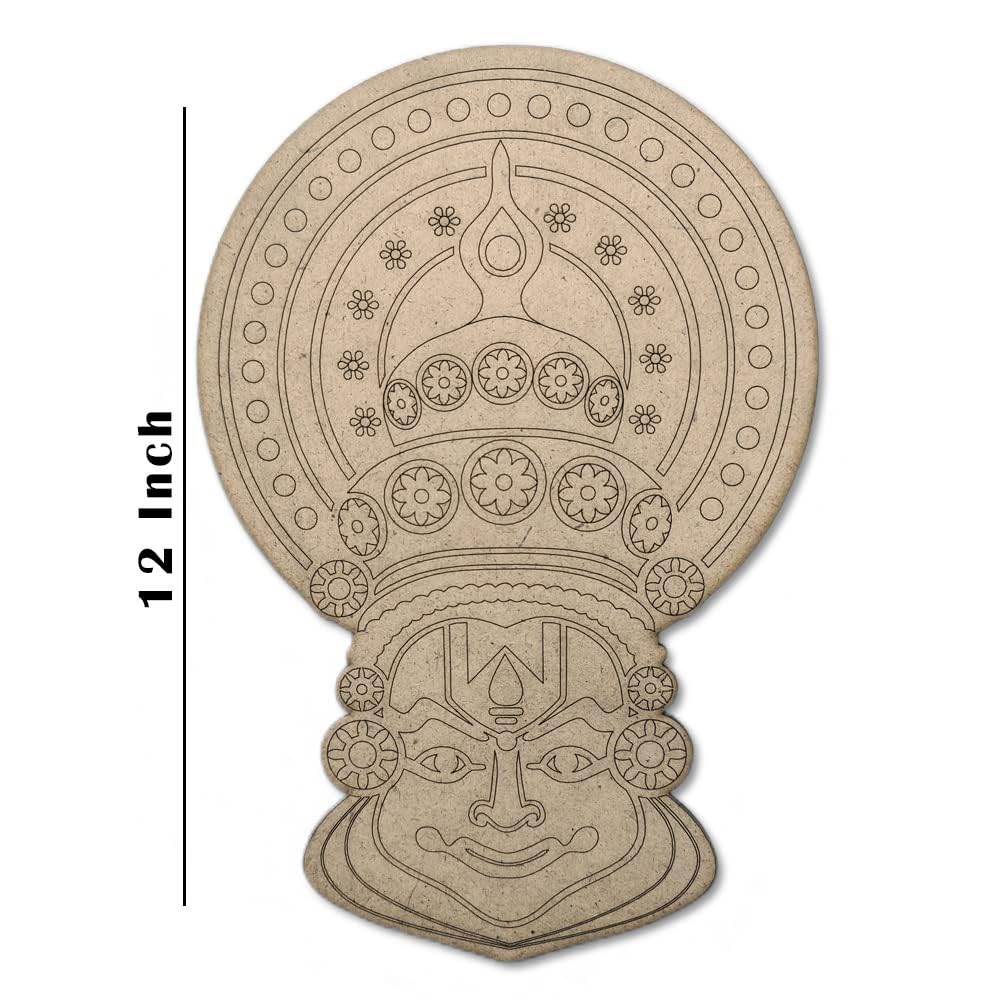 American Elm Wooden Pre-Marked MDF Base Kathakali | Craft Base for DIY Art | MDF  for Art Projects | Ideal for Painting, Home Decor, and Crafting