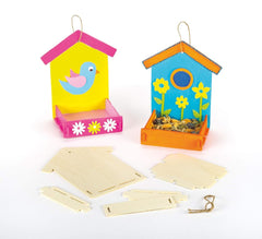American Elm Pack of 3 Wooden Bird Feeder Kits, Bird Feeder Decorate for Kids Arts and Crafts MDF Craft for Kids
