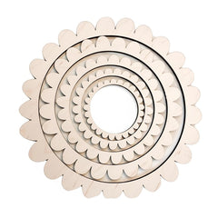 American Elm Scallop Circle Weaving Looms Set of 5 Wooden Hoops for Fiber Arts, Yarn Craft.