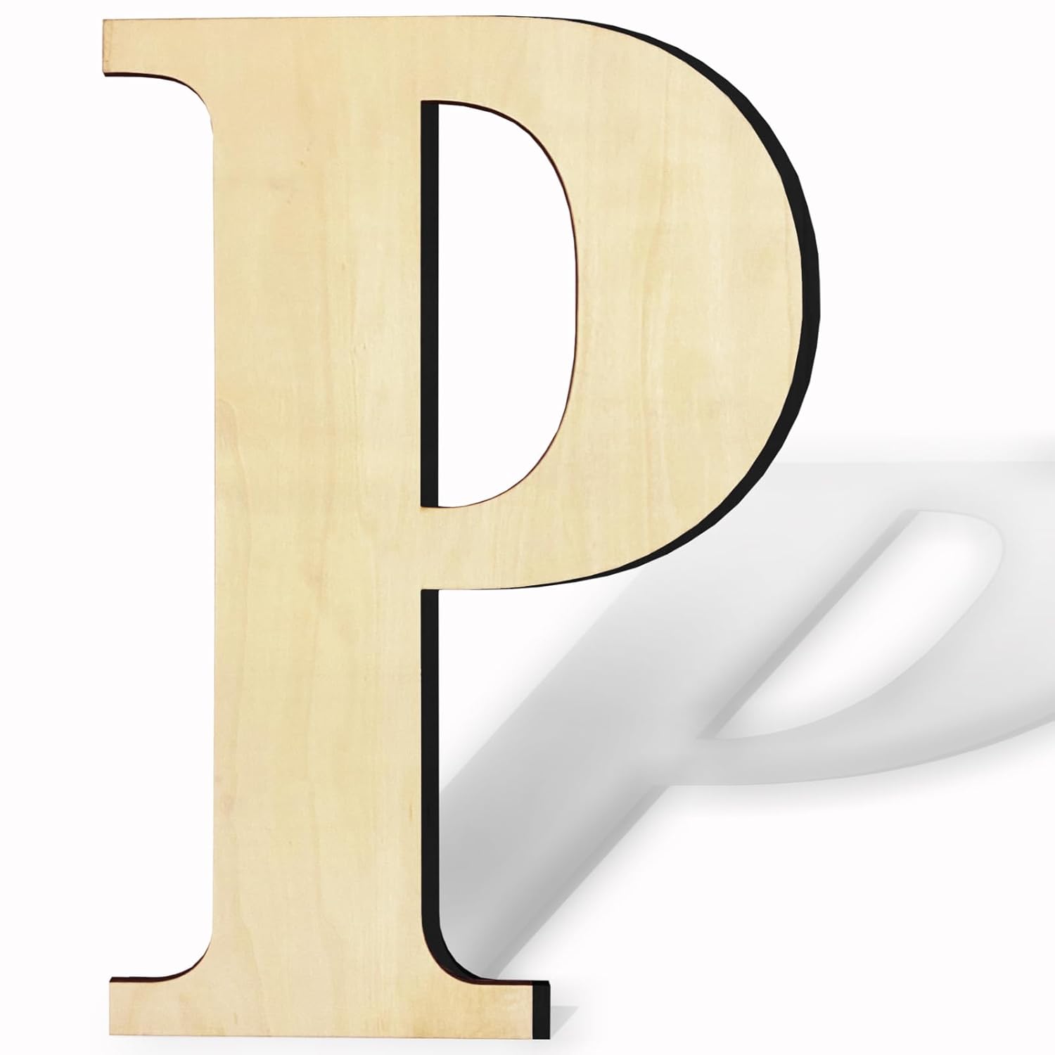 Wooden letter 'P' on a white background