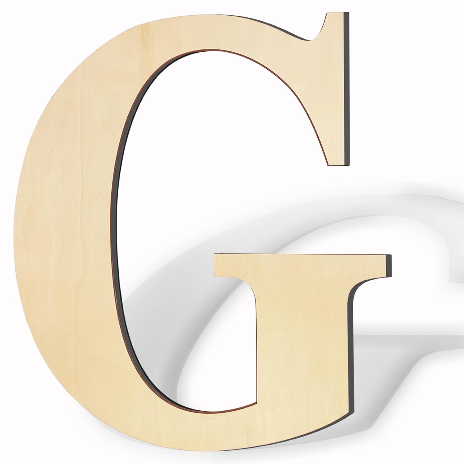 Wooden letter 'G' on a white background
