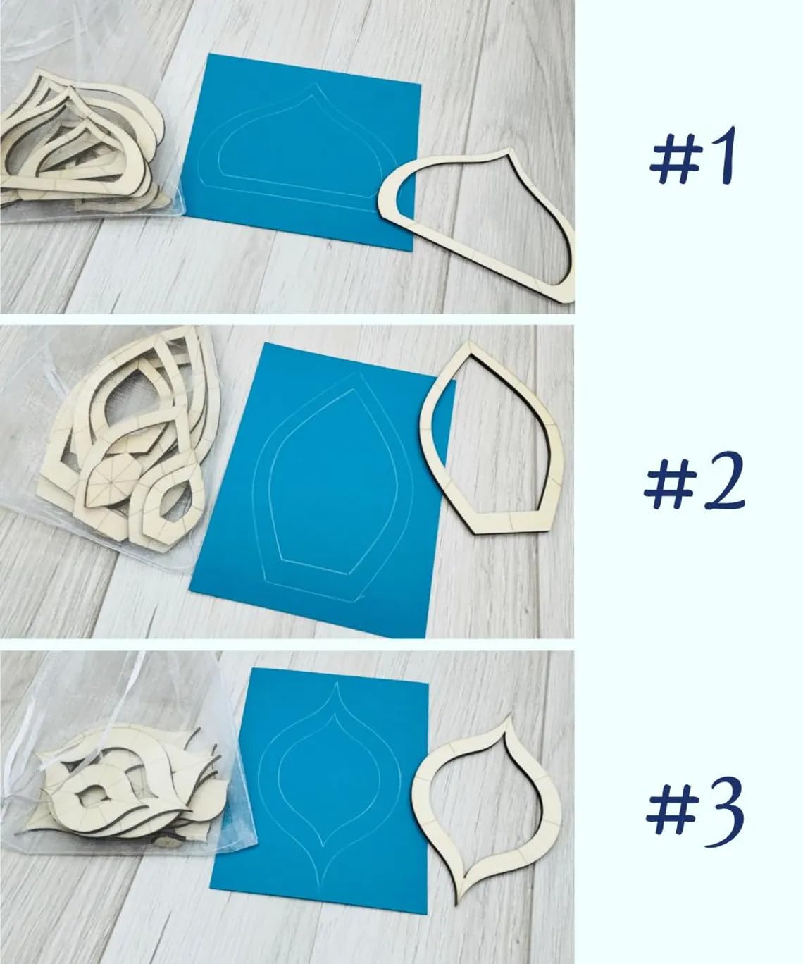 Cliths mandala art stencil set with 12 reusable MDF shapes