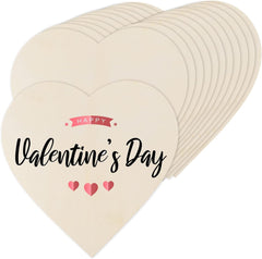 Heart-shaped coasters with 'Happy Valentine's Day' text on a white background