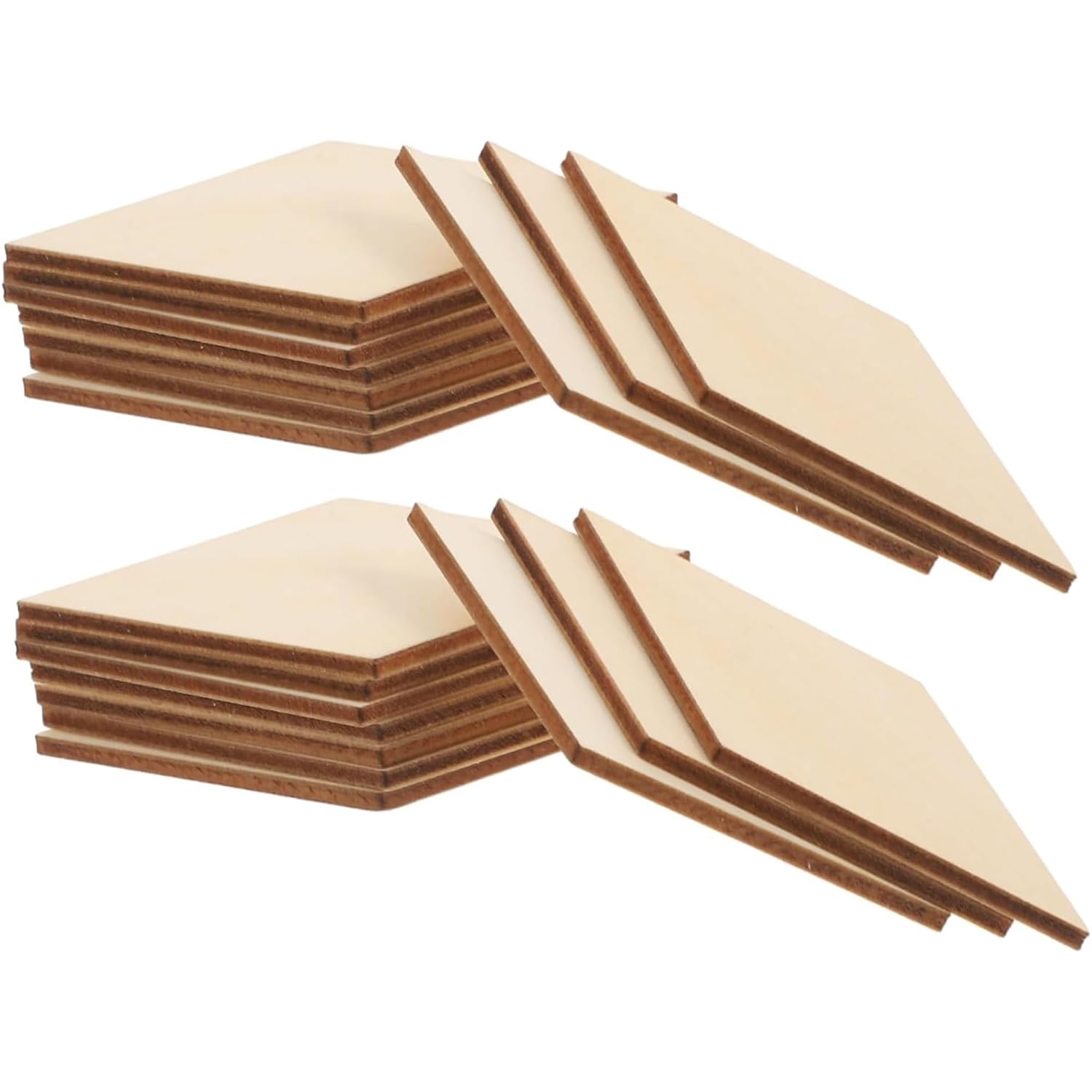 Stacks of cardboard sheets on a white background