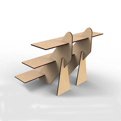 Wooden airplane model on a white background