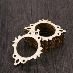 Decorative metal rings stacked on a wooden surface