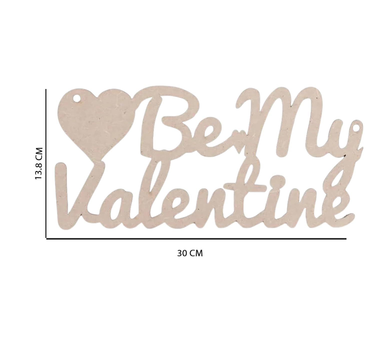 Decorative metal sign with 'Be My Valentine' text and heart symbol on a white background