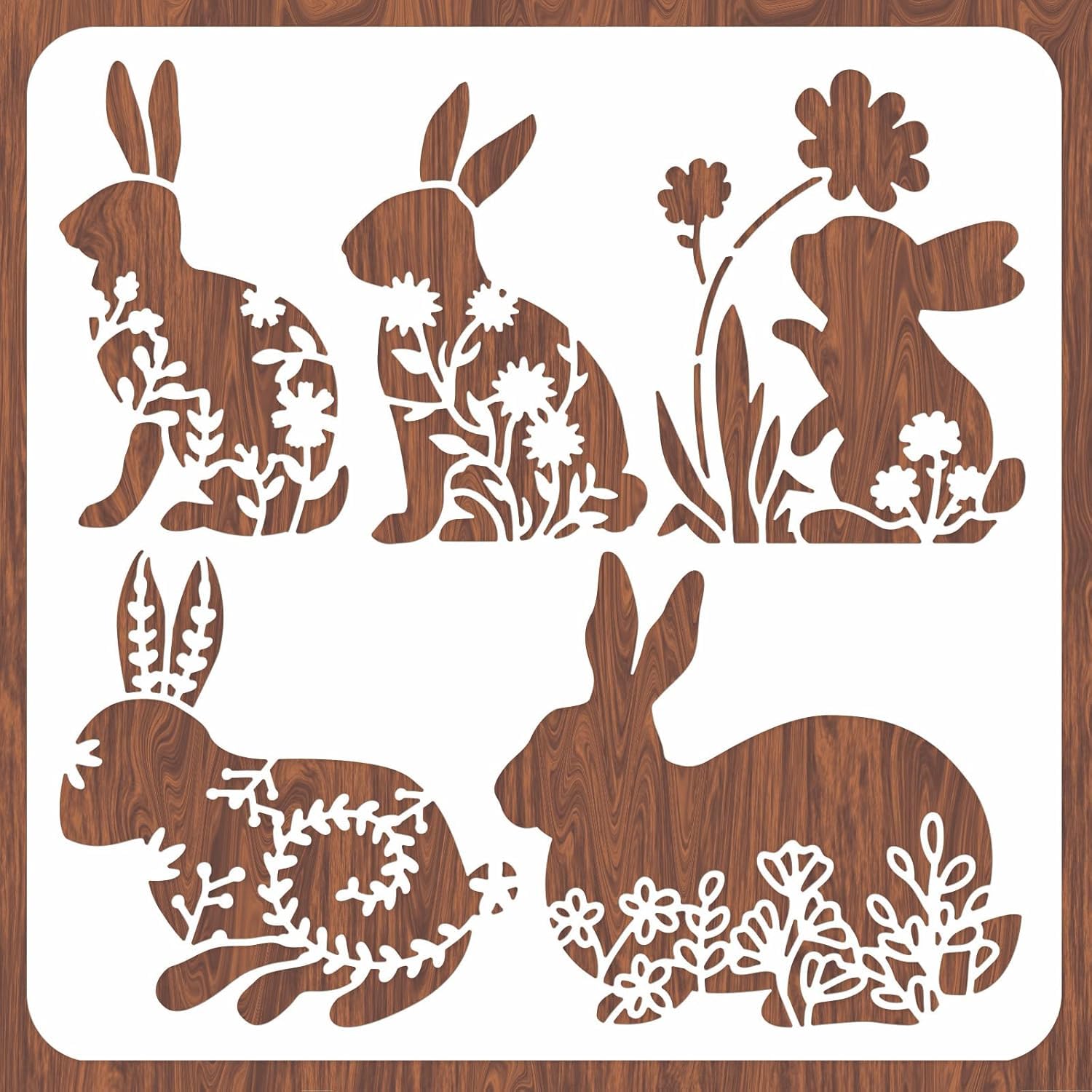 Easter rabbit wall stencil reusable