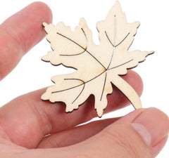 Cliths 20 Pcs Maple Leaf Wood Cutouts Hollow Out DIY Craft Shapes for Fall Decor, MDF Wood Slices Unfinished Ornaments