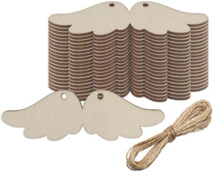 Stack of beige paper mustache-shaped tags with a bundle of twine on a white background