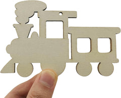wooden train cutouts for diy crafts
